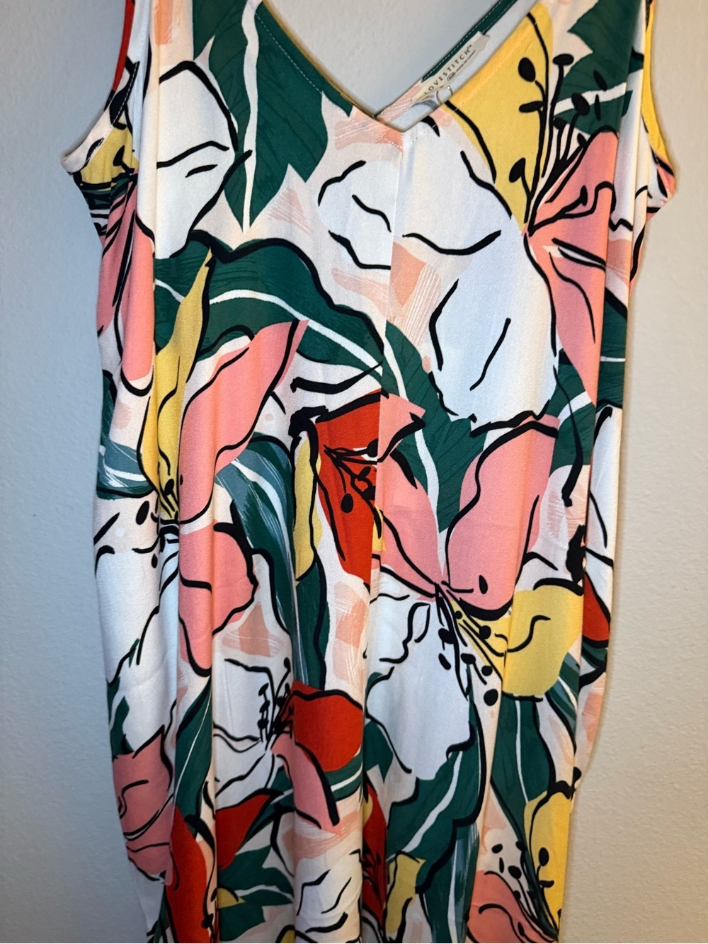 lovestitch Floral Slip Maxi Dress in White, Green, Pink, Yellow